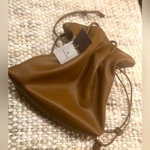 NWT - Flamenco Leather Drawstring Clutch